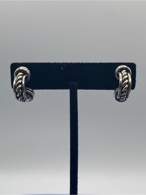 David Wysor Sterling Silver Half Hoop Earrings